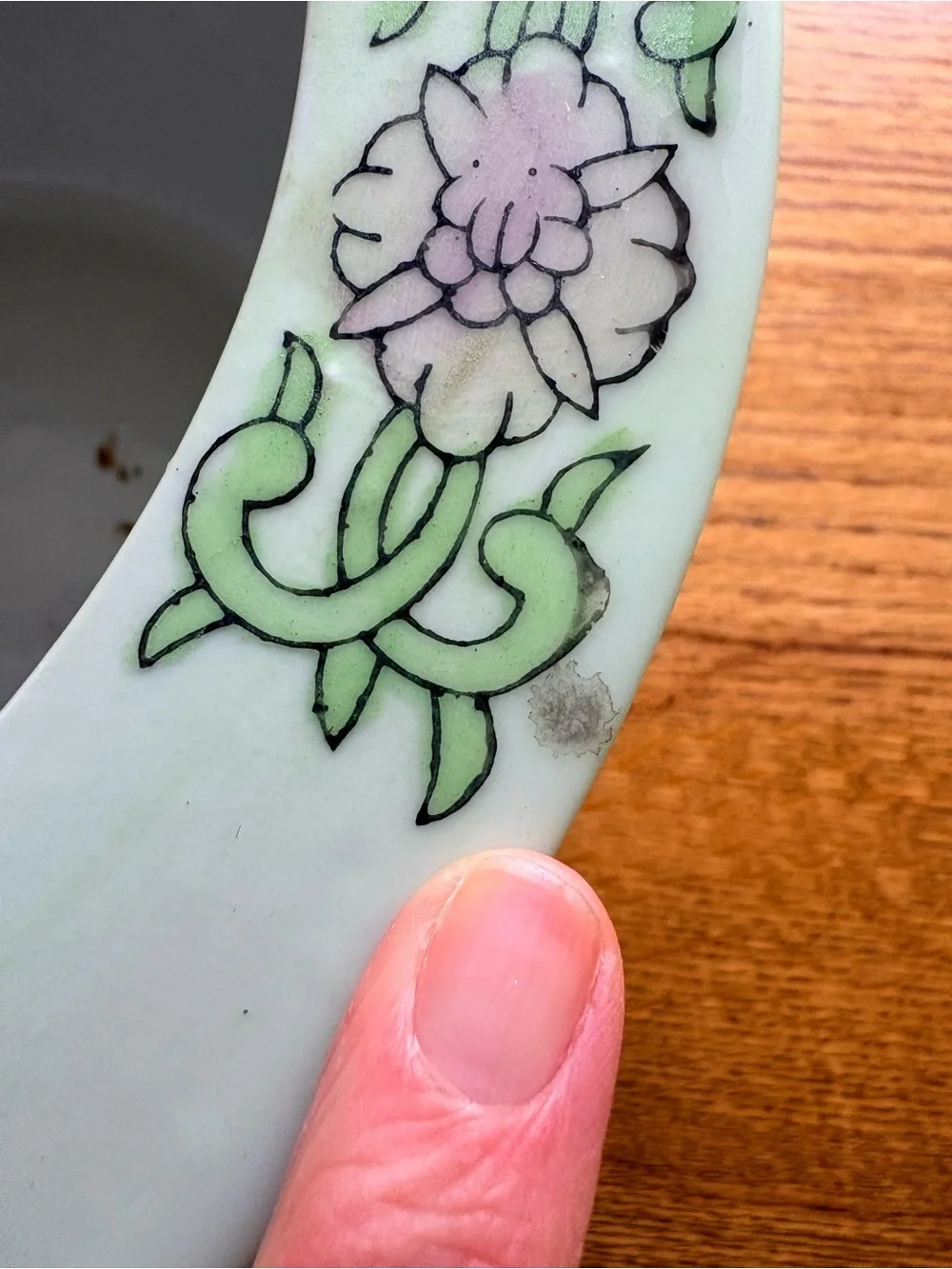 Grandmillenial Chinoiserie Floral Ceramic Planter - Pink & Green Peony Design